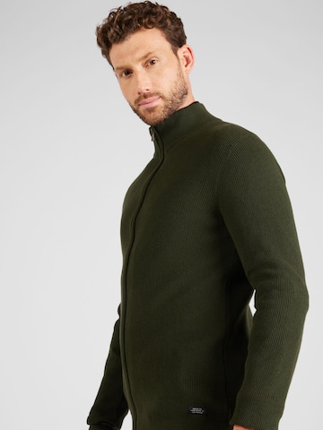 BLEND Knit Cardigan 'Codford' in Green: front