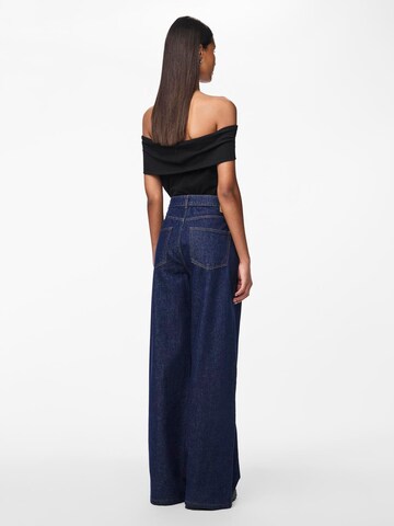 PIECES Wide Leg Jeans 'PCSELMA' in Blau