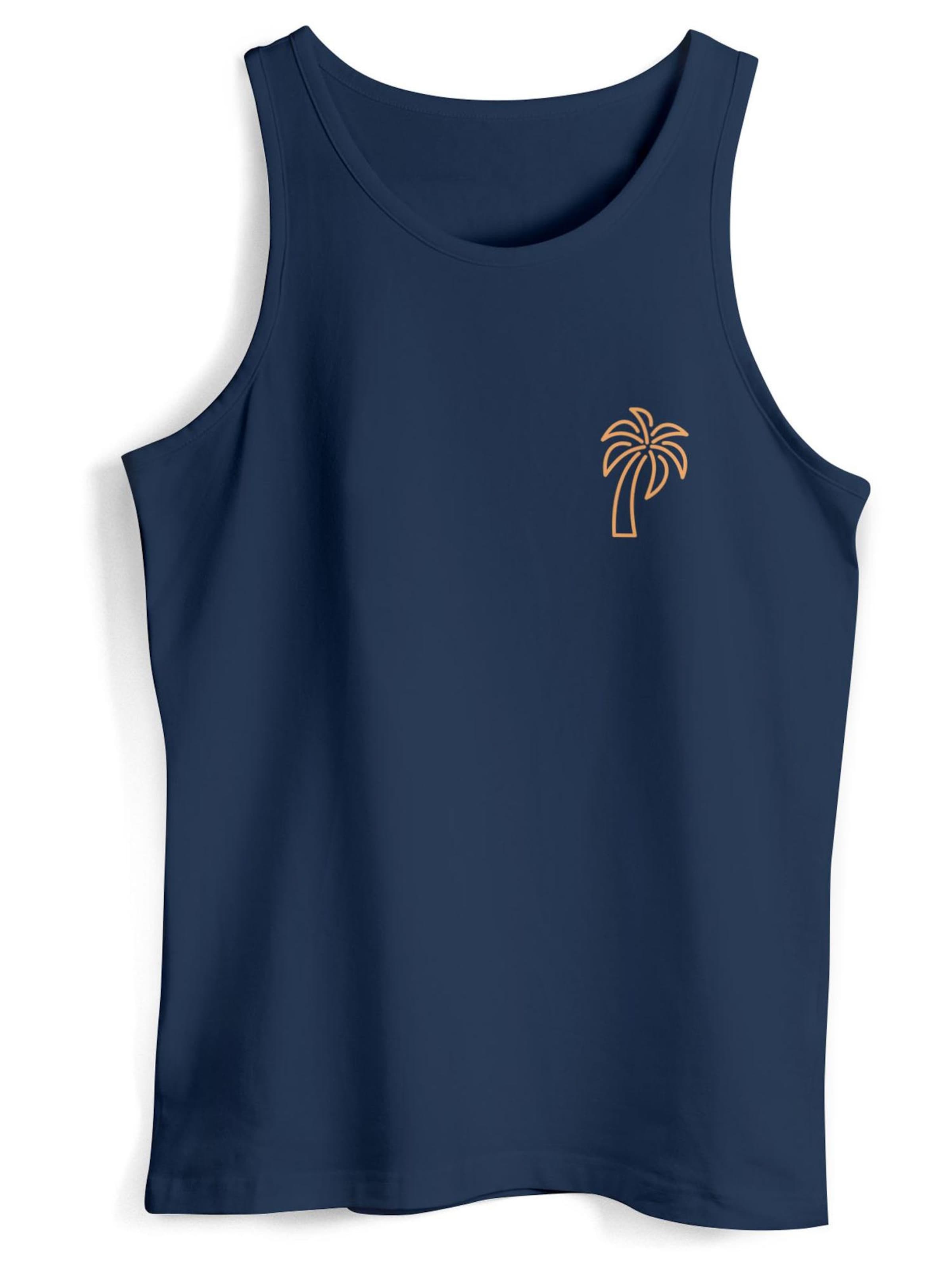 Neverless Shirt 'Palm Lineart' in Blue: front
