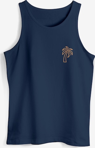 Neverless Shirt 'Palm Lineart' in Blue: front