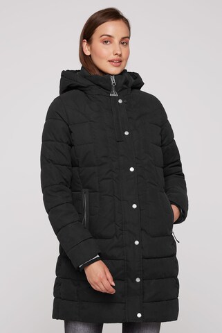 Soccx Peached Parka mit abtrennbarer Kapuze in Schwarz: Vorderseite