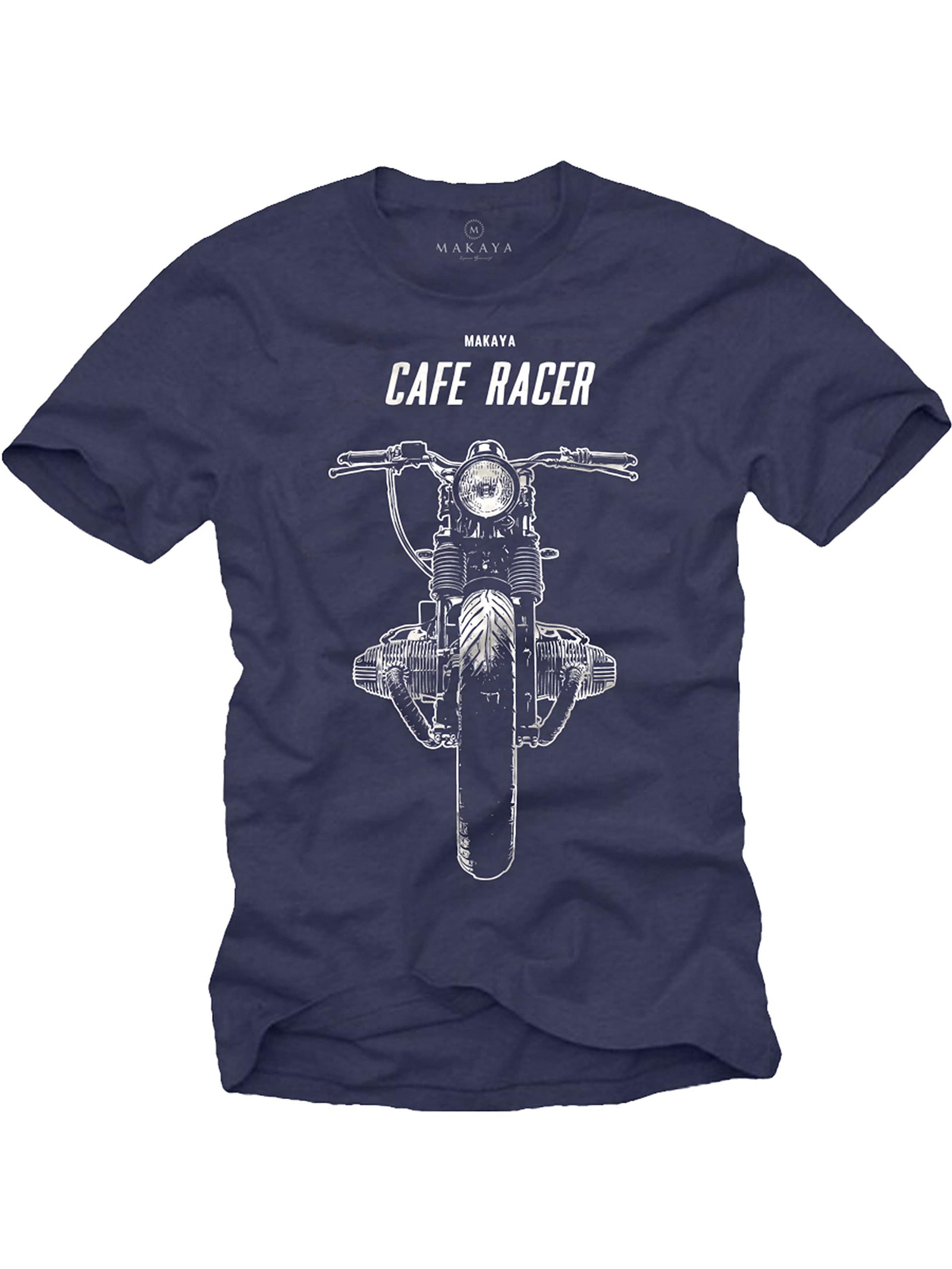 MAKAYA Shirt 'Cafe Racer' in Blue: front