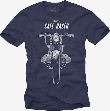 MAKAYA Shirt 'Cafe Racer' in Blue: front
