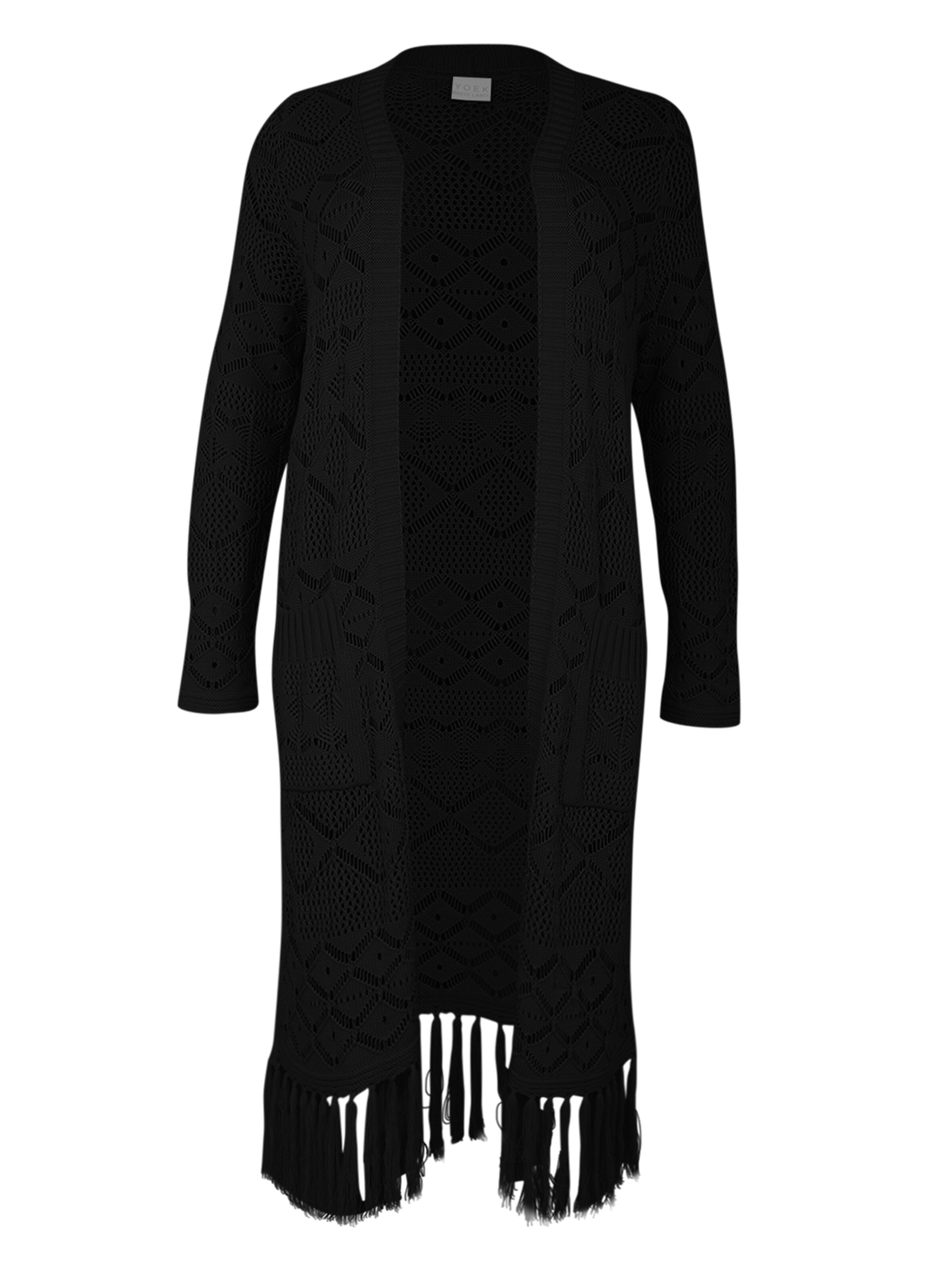 YOEK Gebreid vest in Zwart: voorkant