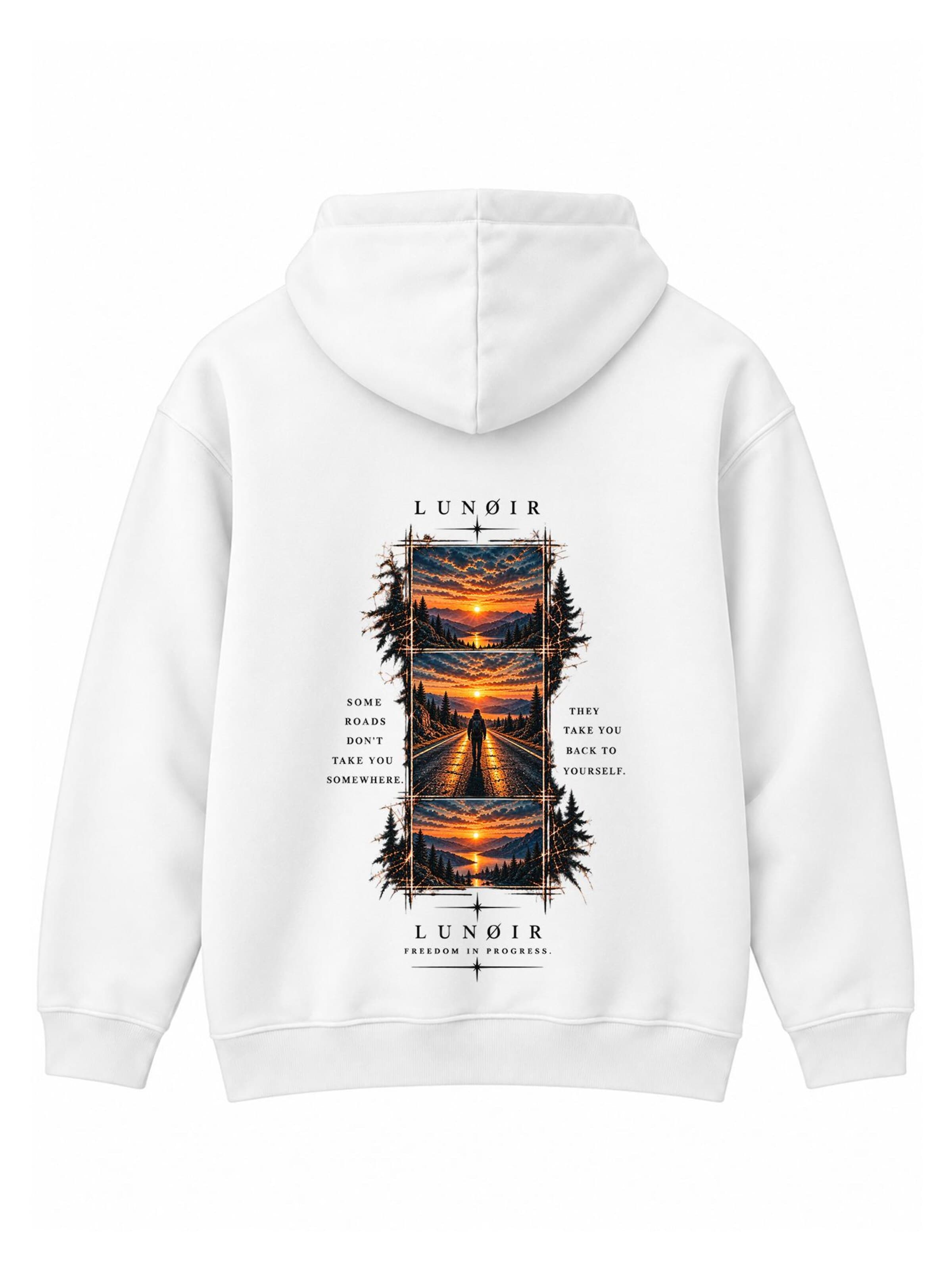LUNØIR Studio Tréning póló 'Back to Yourself' - fehér: elől