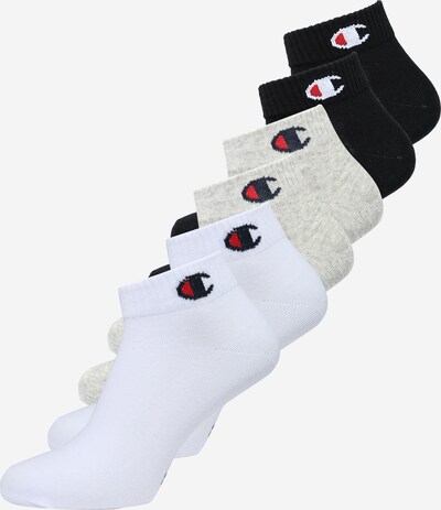 Champion Authentic Athletic Apparel Ankle Socks in Grey / Red / Black / White, Item view
