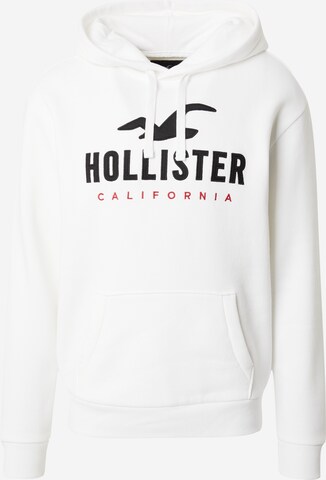 HOLLISTER Μπλούζα φούτερ σε λευκό: μπροστά