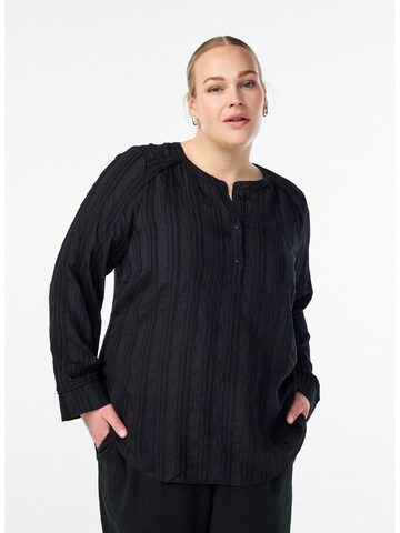 Zizzi Bluza 'Mnlkita' | črna barva: sprednja stran