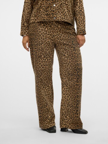 Vero Moda Curve Wide leg Jeans 'VMCTESSA' in Beige: voorkant
