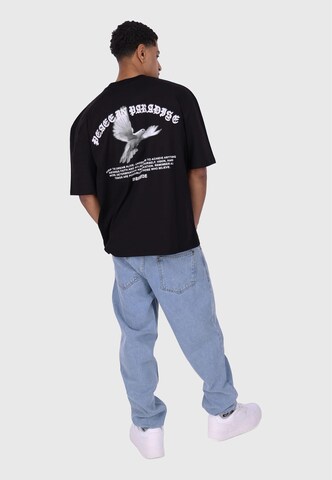 Dropsize T-Shirt 'Peave Dove' in Schwarz