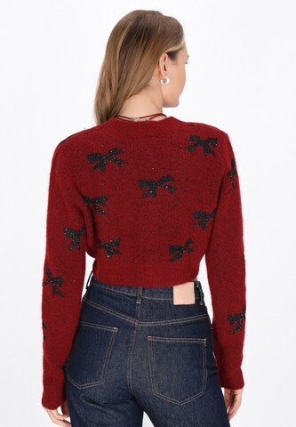 MYMO Knit cardigan in Red