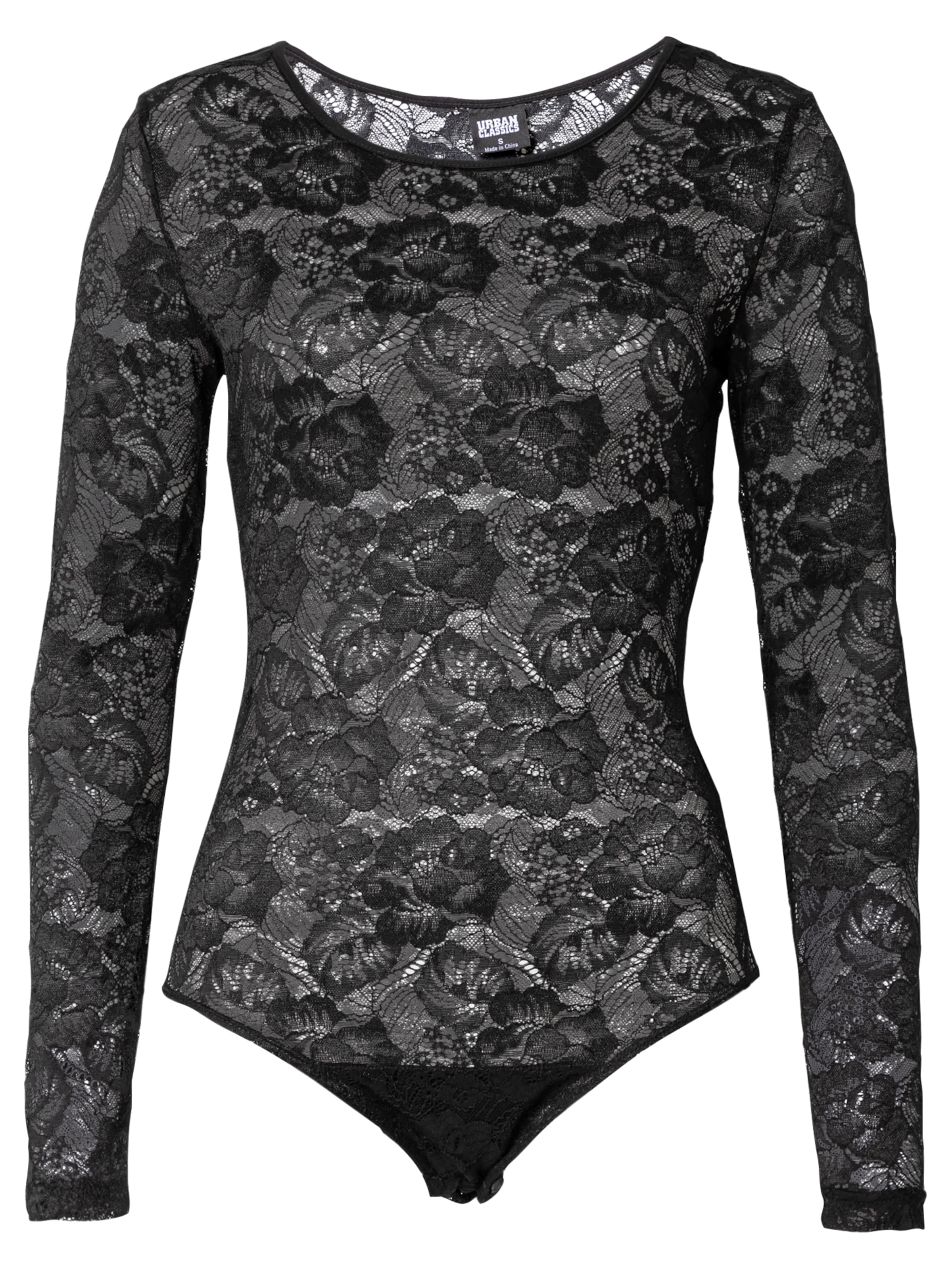 Urban Classics Боди-футболка в Черный: спереди