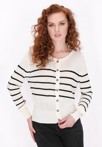 DreiMaster Vintage Gebreid vest in Wit: voorkant