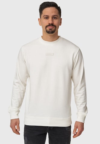 INDICODE JEANS - Sweatshirt 'Baxter' em branco: frente