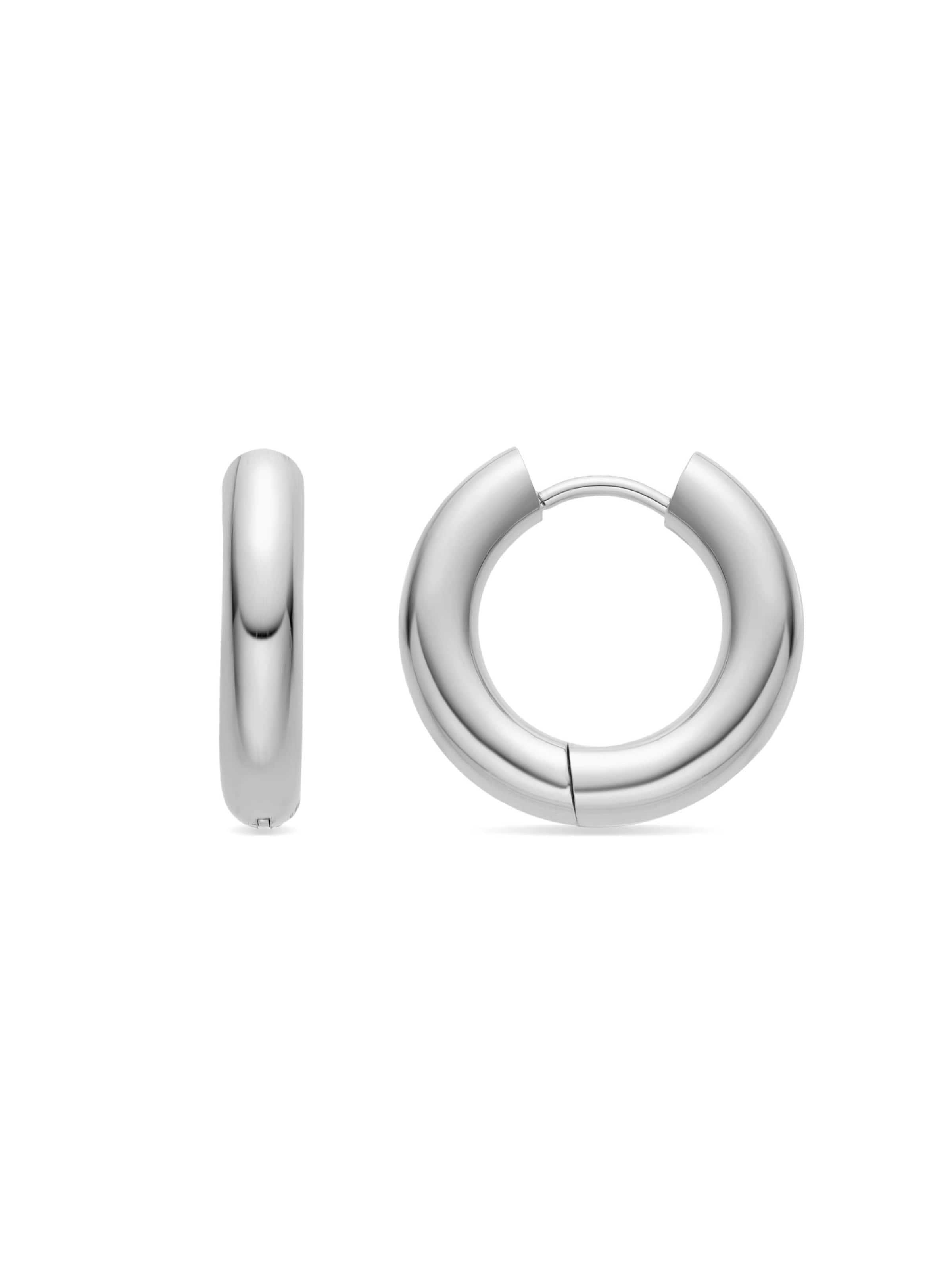 Luxenter Earrings 'Helali' in Silver: front