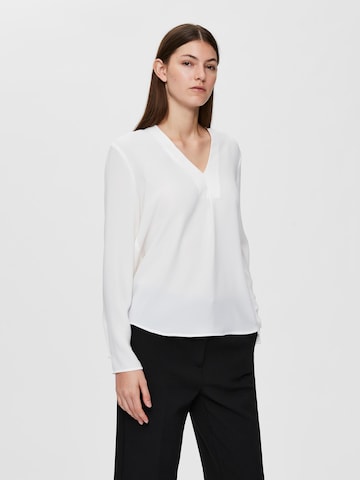 Chemisier 'LUNA' Selected Femme Petite en blanc : devant