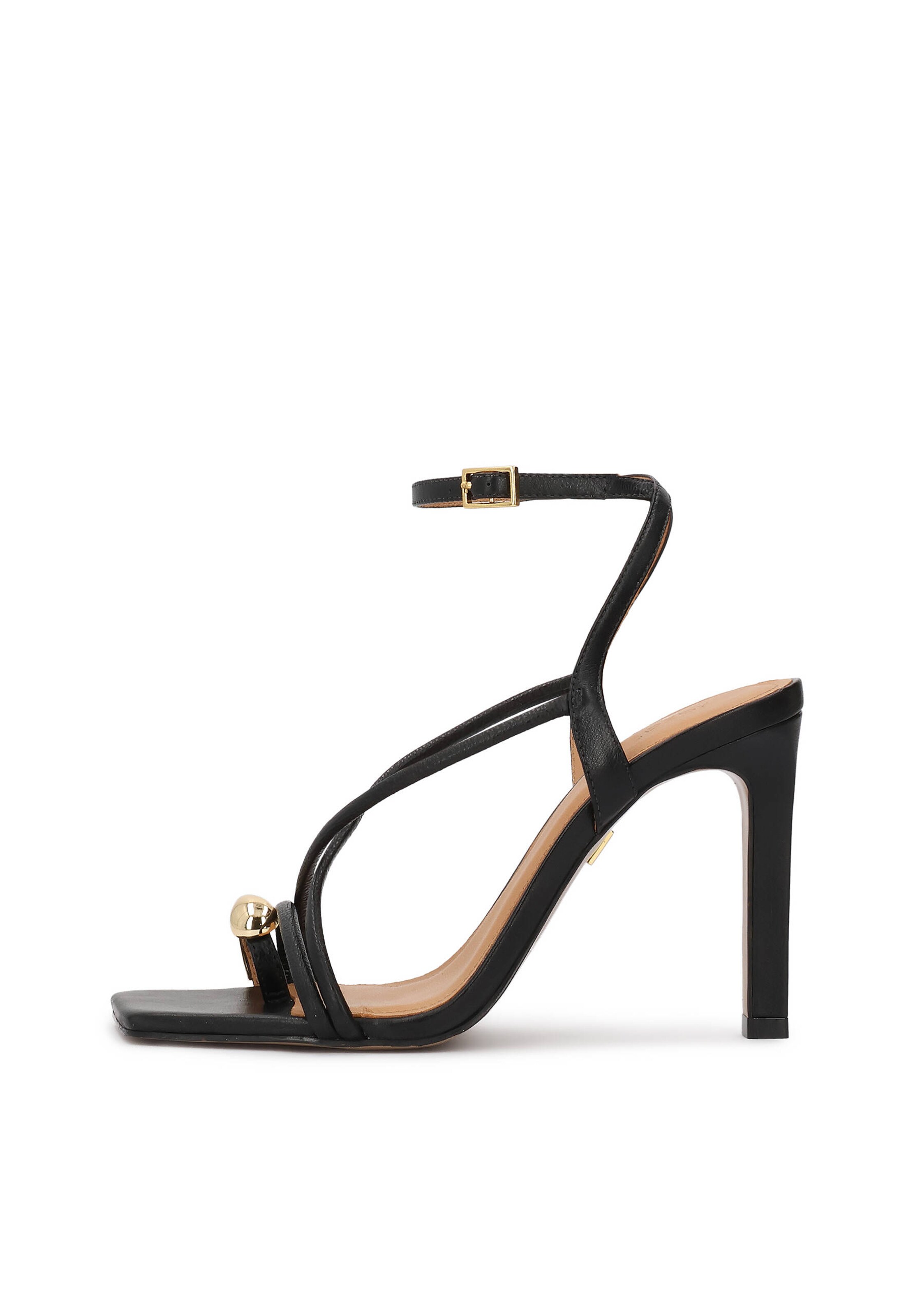 Sandales à lanières Kazar en noir : devant