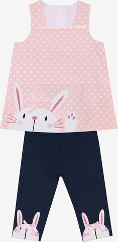DENO Kids Tracksuit 'Hello Rabbit' in Pink: front