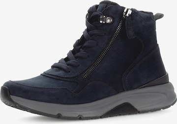 GABOR Lace-Up Ankle Boots in Blue: front