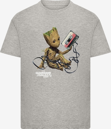 F4NT4STIC Shirt 'Marvel Guardians Of The Galaxy Vol2 Groot Tape' in Grijs: voorkant