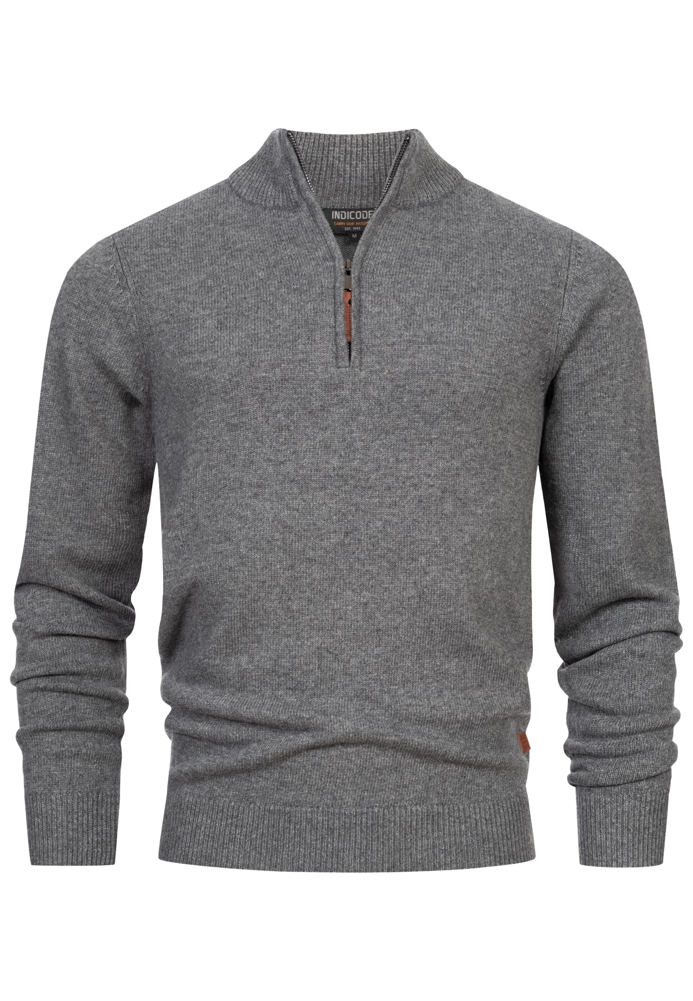 INDICODE JEANS Sweater in Grey: front