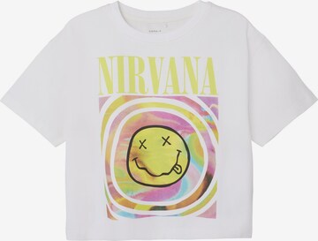 NAME IT Shirt 'Nirvana ' in Wit: voorkant