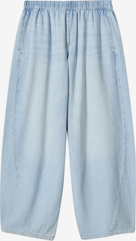 BershkaBaggy Traperice - plava boja: prednji dio