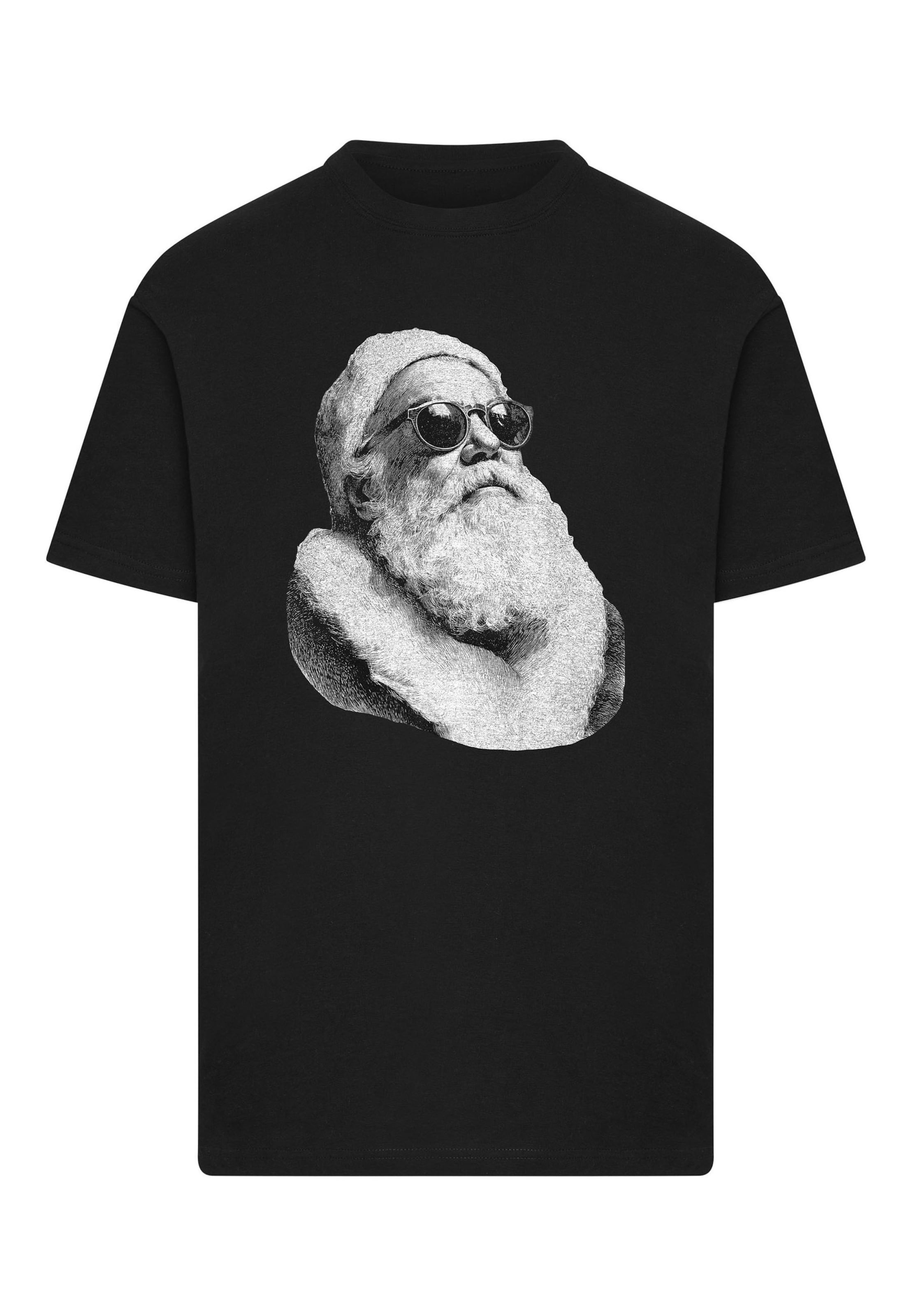 Mister Tee Shirt 'Cool Santa' in Black: front