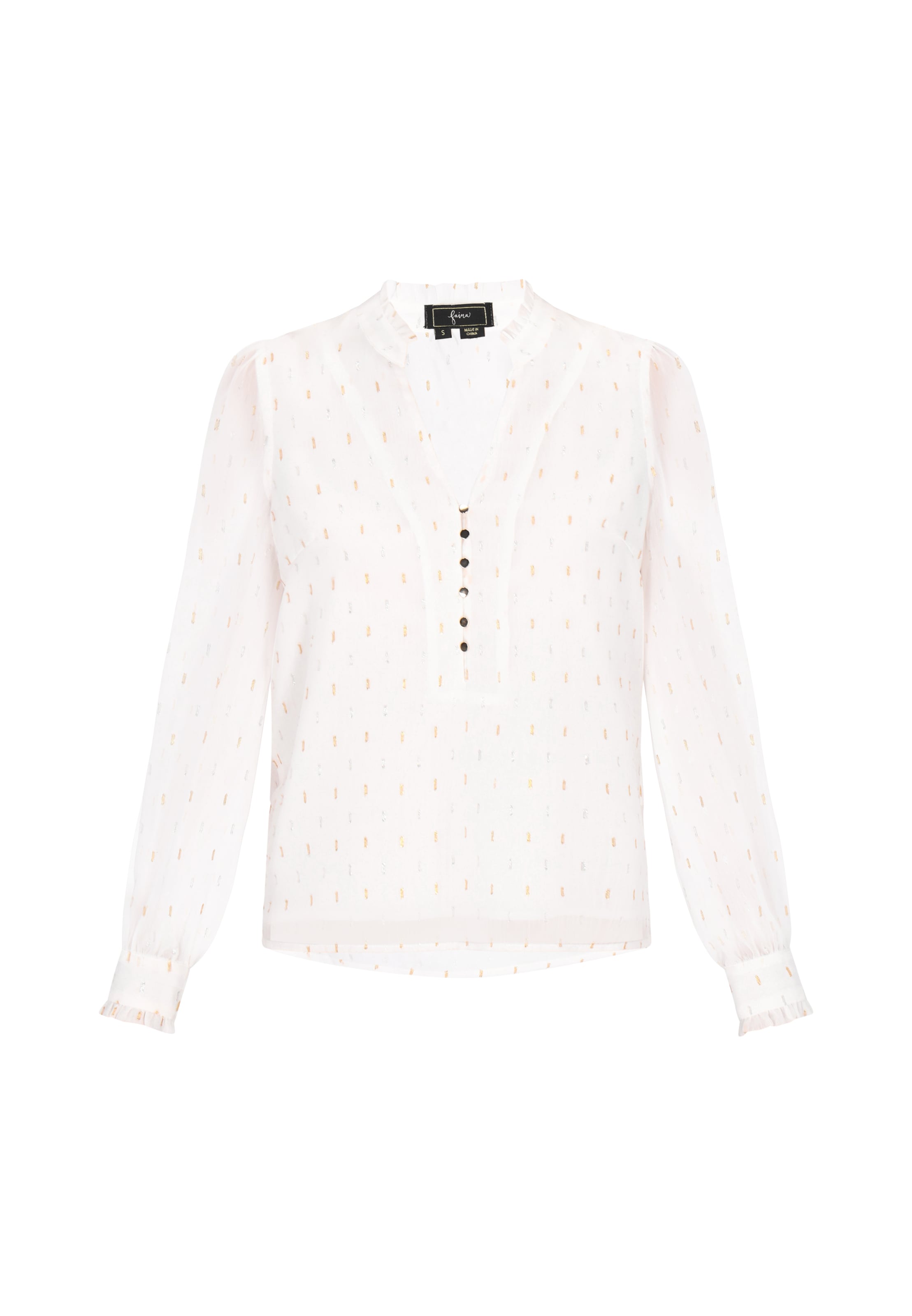 faina Μπλούζα σε λευκό: μπροστά