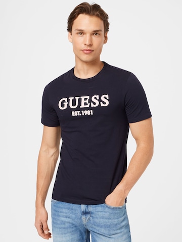 GUESS T-Shirt 'Point' in Blau: predná strana