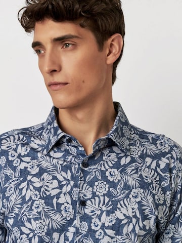 DESOTO Slim fit Overhemd in Blauw