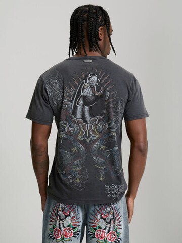 Ed Hardy Μπλουζάκι 'Dragon Panther' σε μαύρο: μπροστά