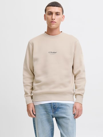 Sweat-shirt JACK & JONES en beige : devant