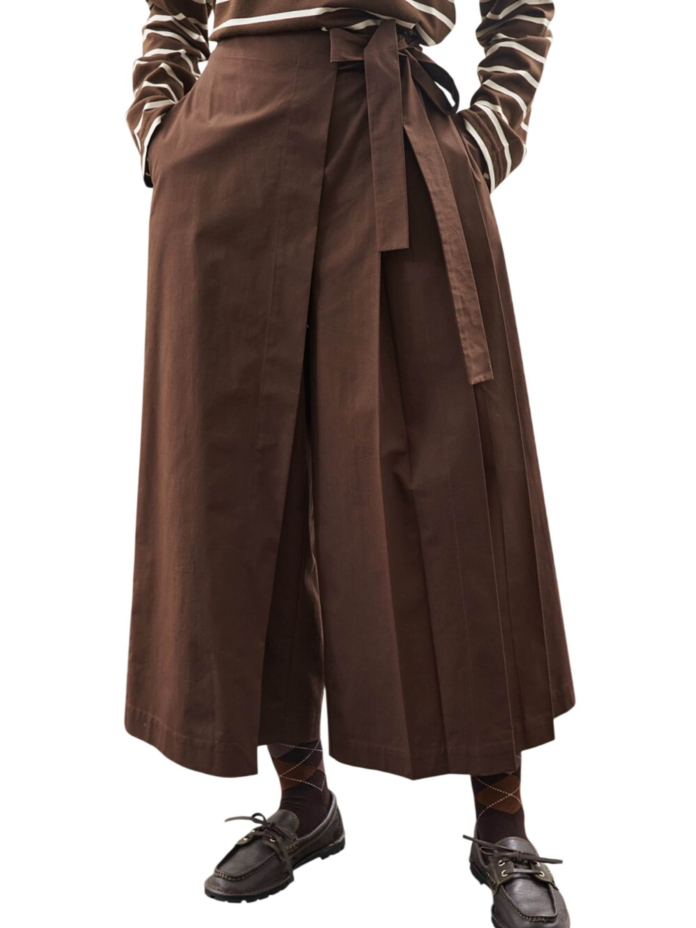 MANUKA Regular Broek in Bruin: voorkant