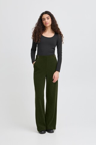 ICHI Wide leg Trousers 'IHKATE ' in Green