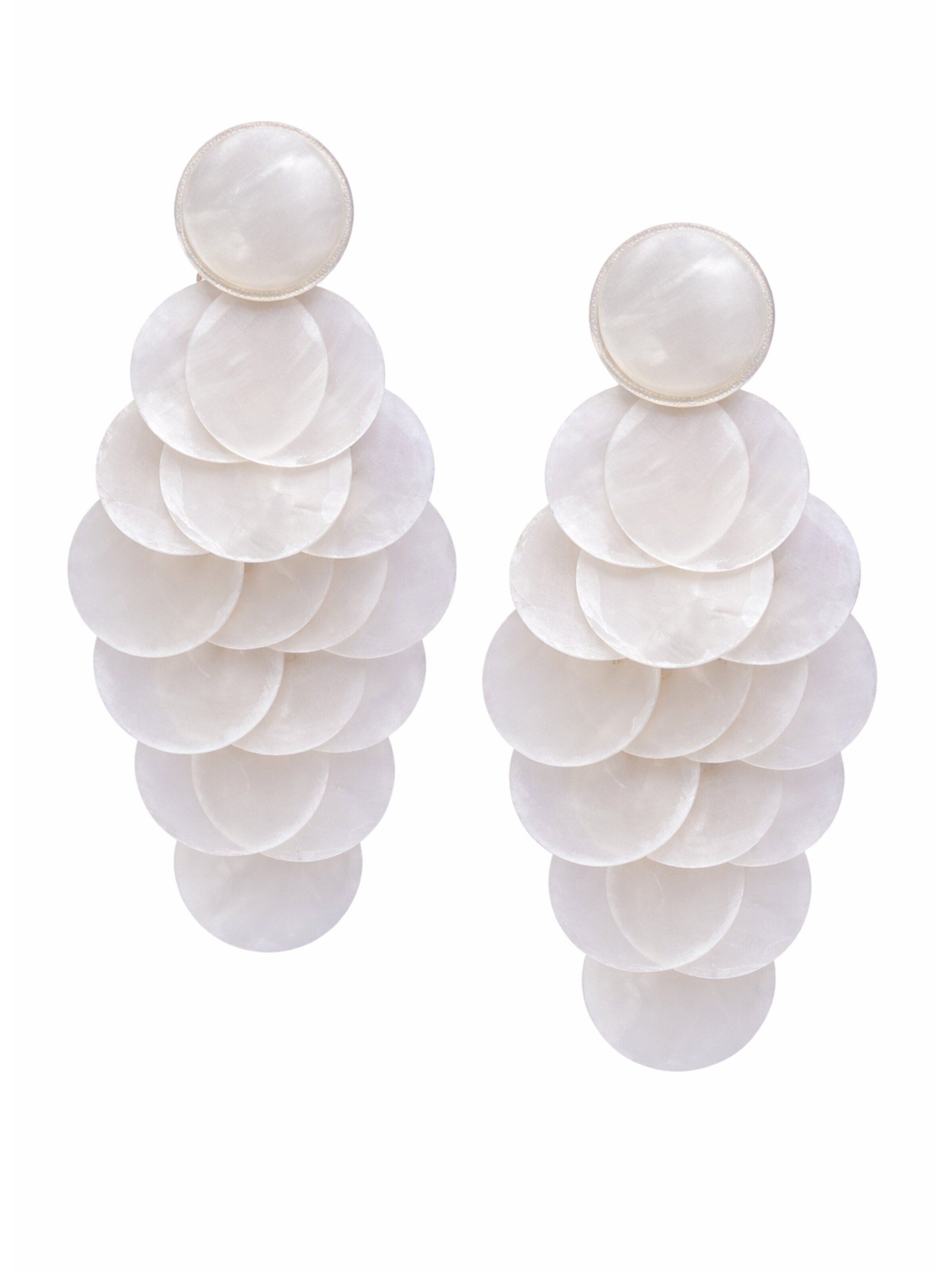 AVANT-GARDE PARIS Boucles d'oreilles 'Royellea' en One Size en blanc, Vue avec produit