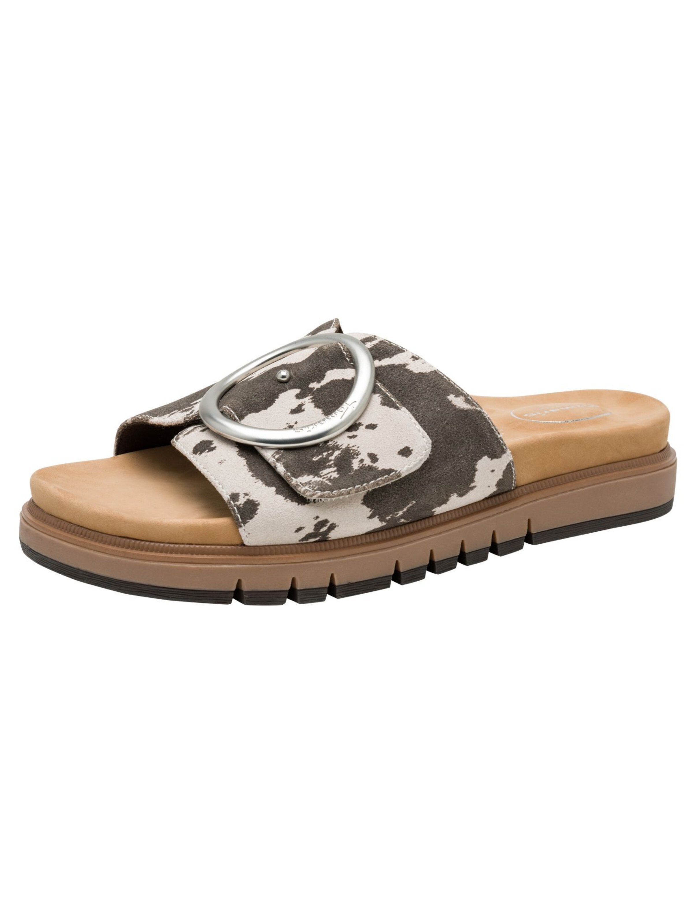Tamaris Pantolette in Beige: Vorderseite