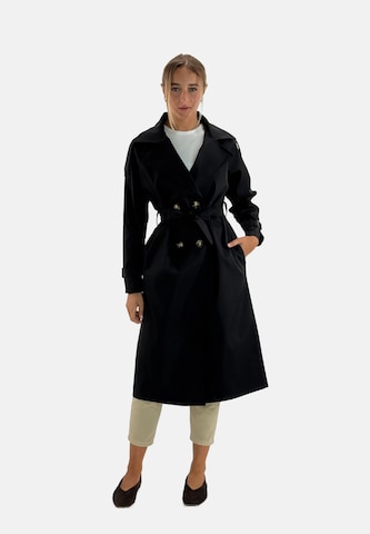 Elara Between-seasons coat in Black: front