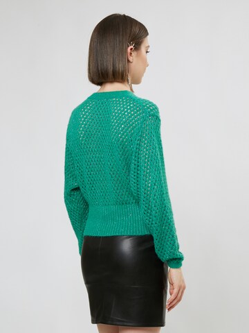 Pullover 'Pointelle' di Influencer in verde