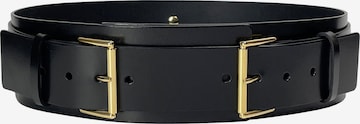 Haute Cuir Belt 'Double Buckle' in Black: front