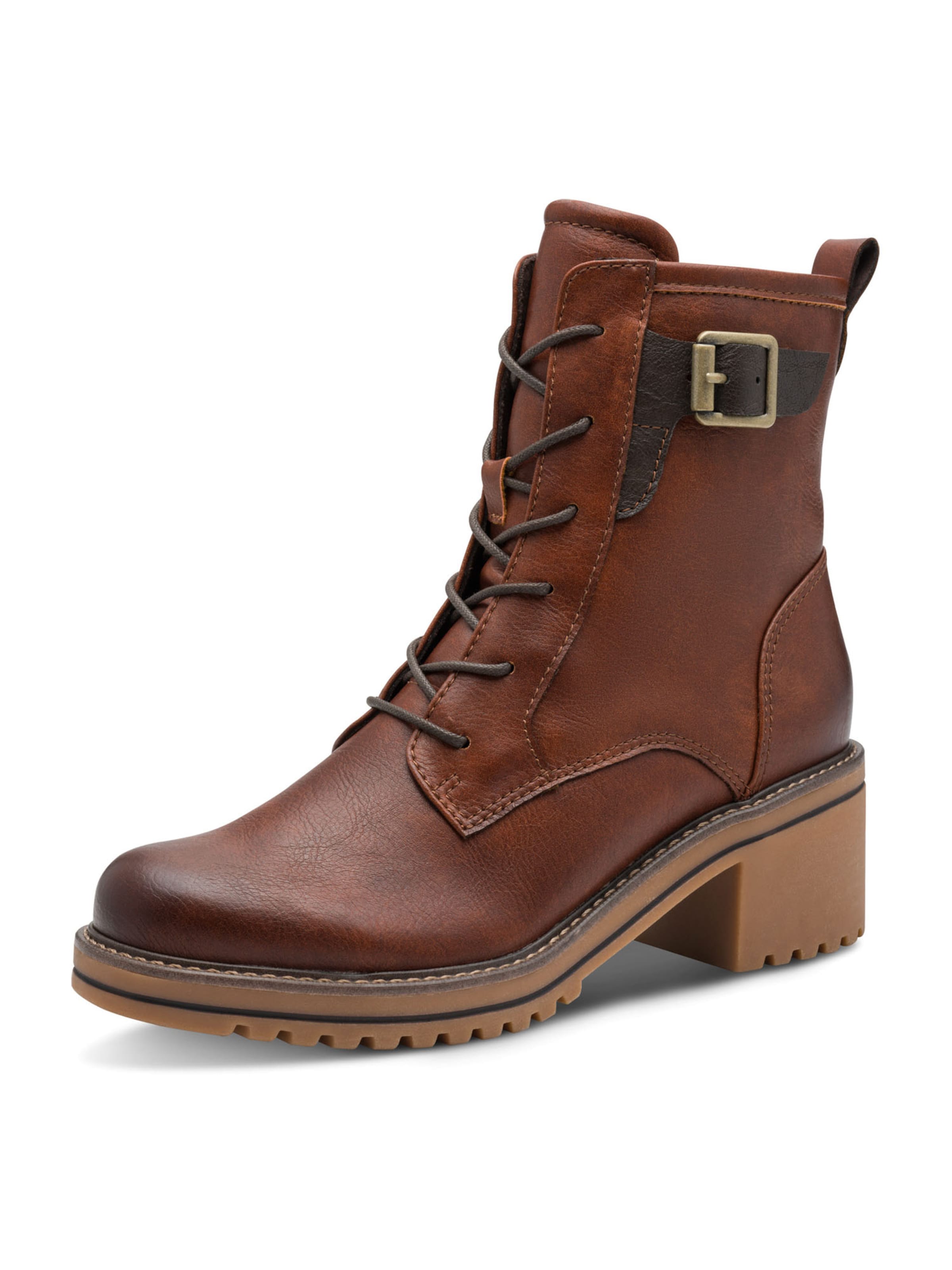 Ghete cu șireturi MARCO TOZZI pe maro caramel / maro închis, Vizualizare produs