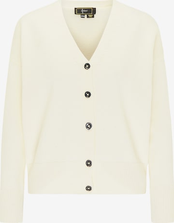 Geacă tricotată de la faina pe alb: față