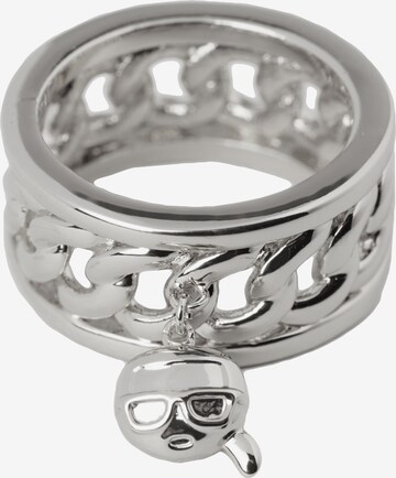 Bague 'Ikonik' Karl Lagerfeld en argent : devant