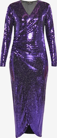 faina - Vestido de festa em roxo: frente