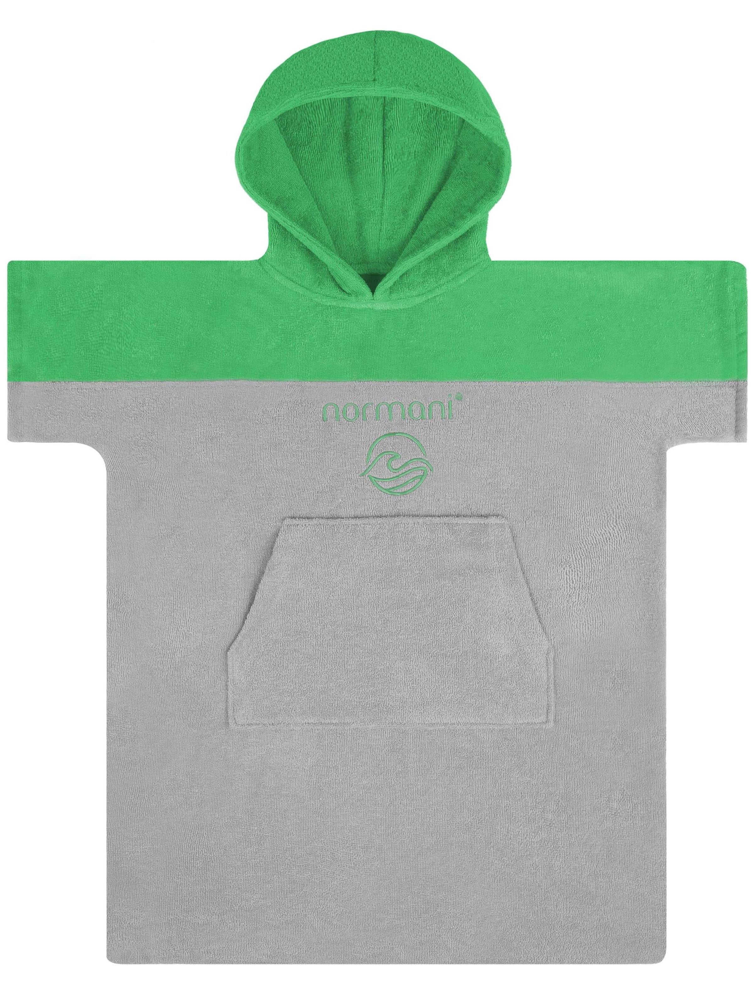 normani Bademantel 'Puwai' in Grau: Vorderseite