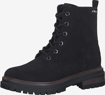 s.Oliver - Botines con cordones en negro: frente