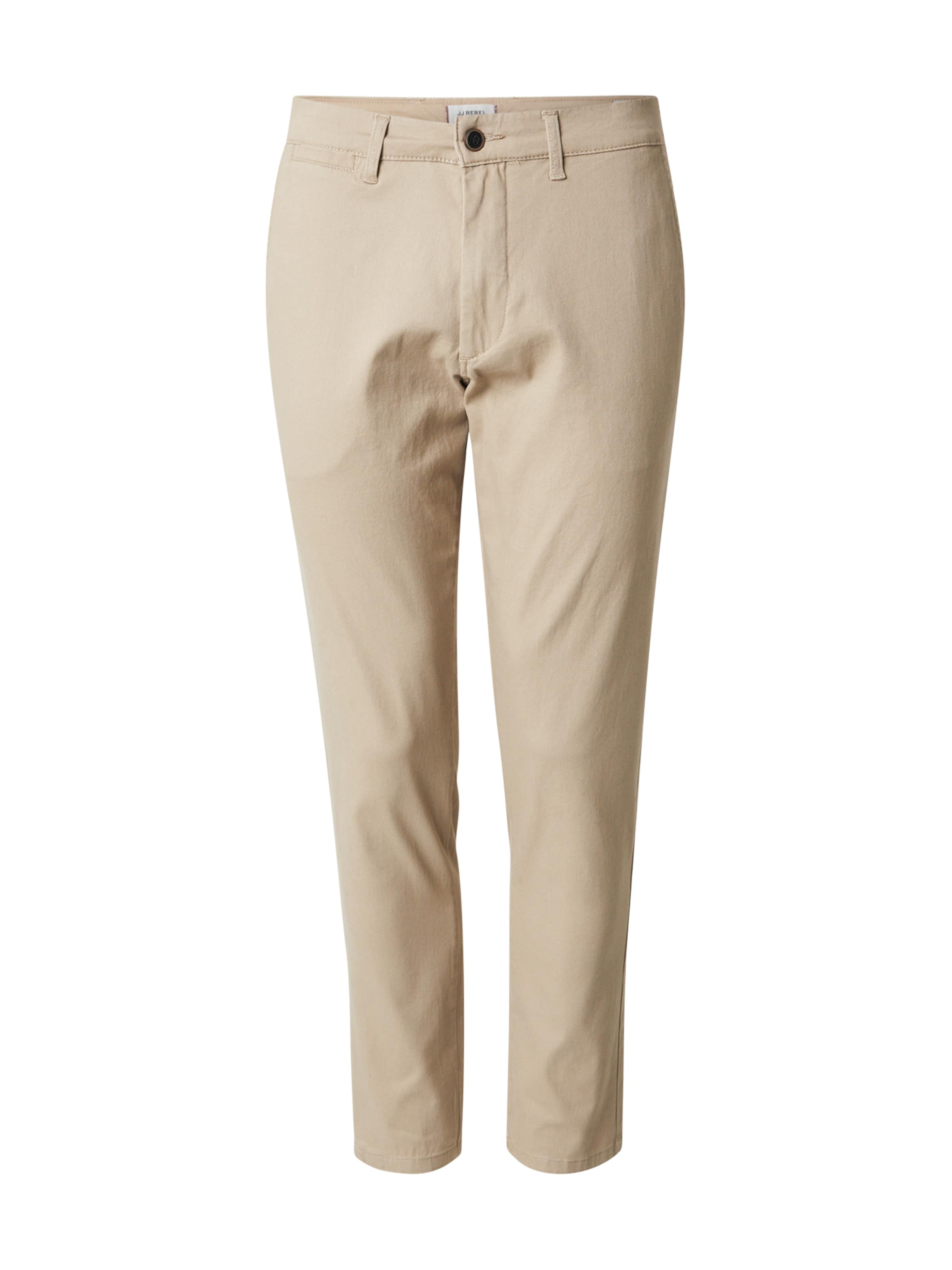 JJ Rebel Slimfit Lærredsbukser 'JREBMICHAEL' i beige: forside