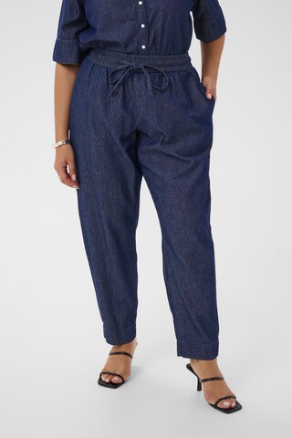 KAFFE CURVE Regular Trousers 'Jada' in Blue: front
