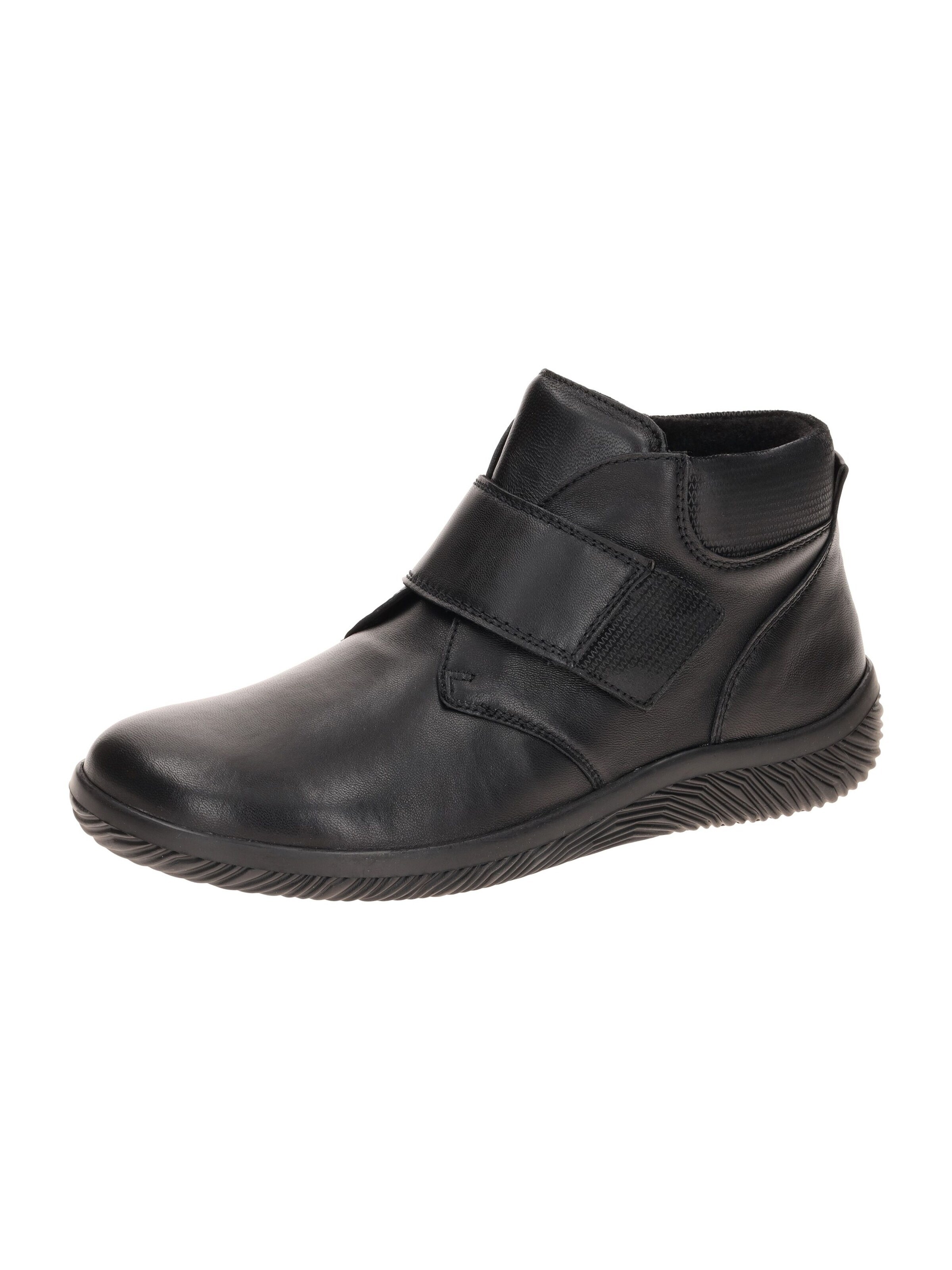 WALDLÄUFER Boots 'Waldläufer Roya Stiefelette schwarz Klett K-Weite' in Black: front