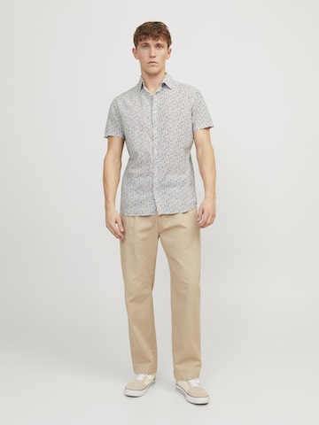 JACK & JONES Slim fit Button Up Shirt 'Summer' in White